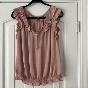 Violet & Claire Blush Ruffled Blouse